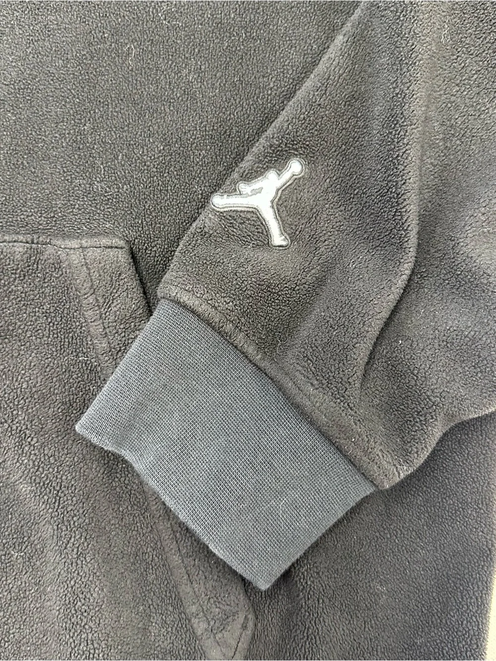 NIKE Air Jordan Hoodie Mens XL Black Plush Fleece Jumpman Logo Sweatshirt